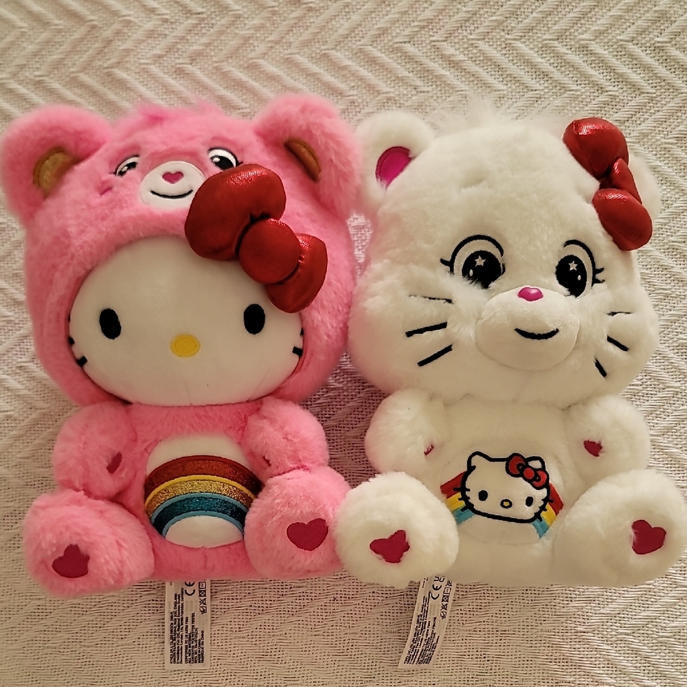 Hello Kitty Plush Duo - Pink and White